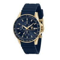 часовник,часовници,maserati,men's,quartz,analogue,watch,blue,gold