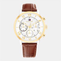 часовник,бижутерия,часовници,tommy,hilfiger,tommy,hilfiger,mens,brown,leather,strap,watch,gold