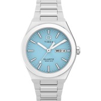 часовник,часовници,timex,men's,continental,analogue,quartz,watch,blue,silver