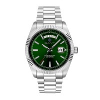часовник,бижутерия,часовници,gant,men's,fairfax,wide,analogue,quartz,watch,green,silver