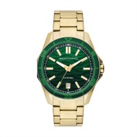 часовник,бижутерия,часовници,armani,exchange,men's,three,hand,date,gold,tone,stainless,steel,watch,ax1951,green,gold