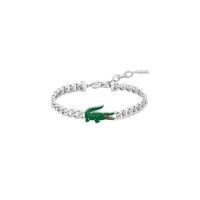 lacoste,mens,arthor,stainless,steel,bracelet,silver