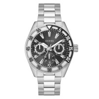 часовник,часовници,guess,letterman,watch,black,silver