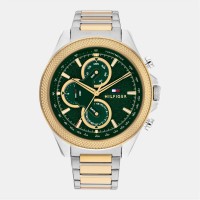 мъжки,часовник,часовници,tommy,hilfiger,tommy,hilfiger,two,tone,stainless,steel,and,gold,plated,mens,watch,green,gold