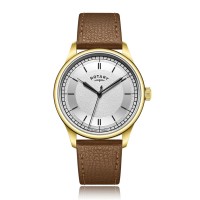 часовник,бижутерия,часовници,rotary,men's,traditional,dress,analogue,quartz,watch,cream,brown
