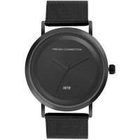 часовник,часовници,аксесоари,на,разпродажба,french,connection,connection,men,stainless,steel,bracelet,style,straps,analogue,watch,black