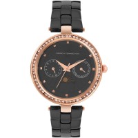 часовник,часовници,аксесоари,на,разпродажба,french,connection,connection,multifunction,black,dial,luxury,watch,for,women,black
