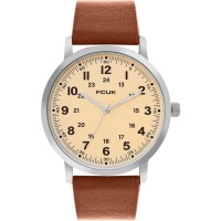часовник,часовници,аксесоари,на,разпродажба,fcuk,analog,watch,for,men,beige