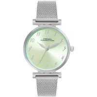 часовник,часовници,аксесоари,на,разпродажба,french,connection,french,connection,silver,case,round,shape,silver,strap,quartz,watch,sea,green