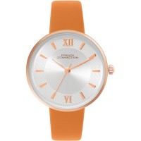 часовник,часовници,аксесоари,на,разпродажба,french,connection,french,connection,rose,case,round,shape,tan,strap,quartz,watch,silver