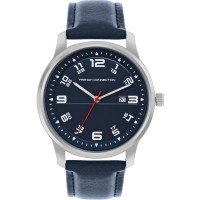 часовник,часовници,аксесоари,на,разпродажба,french,connection,french,connection,silver,case,round,shape,blue,strap,quartz,watch,blue