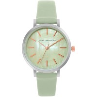 часовник,часовници,аксесоари,на,разпродажба,french,connection,french,connection,silver,case,round,shape,sea,green,strap,quartz,watch,sea,green