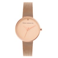 часовник,часовници,аксесоари,на,разпродажба,french,connection,french,connection,rose,case,round,shape,rose,strap,quartz,watch,champagne