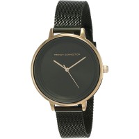 часовник,часовници,аксесоари,на,разпродажба,french,connection,french,connection,rose,case,round,shape,black,strap,quartz,watch,black