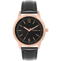 часовник,часовници,аксесоари,на,разпродажба,fcuk,fcuk,rose,case,round,shape,black,strap,quartz,watch,black