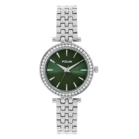 часовник,часовници,аксесоари,на,разпродажба,fcuk,fcuk,silver,case,round,shape,silver,strap,quartz,watch,green