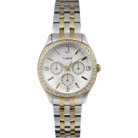 timex,ariana,54,analogue,quartz,watch,silver,two,tone