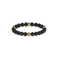 бижутерия,guess,men's,black,beads,and,lion,bead,bracelets,black