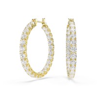 бижутерия,аксесоари,на,разпродажба,swarovski,matrix,hoop,earrings,round,cut,blue,rhodium,plated,white,gos