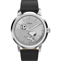timex,peanuts,quartz,analogue,watch,silver,black