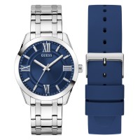 часовник,бижутерия,часовници,аксесоари,на,разпродажба,guess,men's,elliot,boxset,quartz,analogue,watch,silver,blue