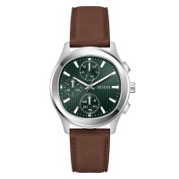 guess,men,s,palmer,quartz,analogue,watch,green,silver