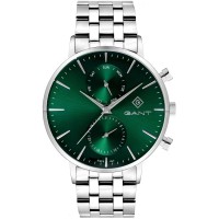 gant,stainless,steel,analogue,quartz,watch,silver,green