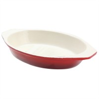 zodiac,cast,iron,oval,dish,red
