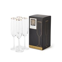 biba,deco,champange,glass,set,of,4,clear