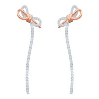 аксесоари,на,разпродажба,swarovski,lifelong,bow,drop,earrings,bow,white,mixed,metal,finish,crystal