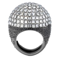 аксесоари,на,разпродажба,swarovski,celestial,fit,cocktail,ring,gray,ruthenium,plated,crystal