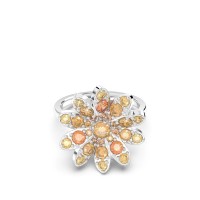 аксесоари,на,разпродажба,swarovski,eternal,flower,ring,flower,multicolored,rhodium,plated,orangy,yellow