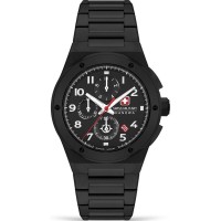 часовник,часовници,аксесоари,на,разпродажба,swiss,military,hanowa,chrono,stainless,steel,sports,analogue,watch,blck