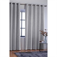homelife,crinkle,woven,blackout,eyelet,curtains,silver