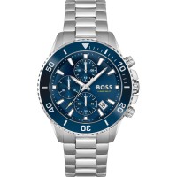 часовник,часовници,аксесоари,на,разпродажба,boss,gents,boss,admiral,stainless,steel,strap,watch,blue,silver