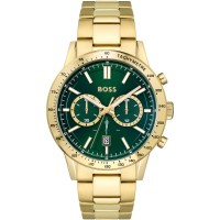 boss,men,s,allure,44mm,stainless,steel,water,resistant,analogue,quartz,watch,green,gold
