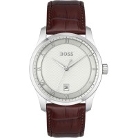 часовник,бижутерия,часовници,boss,men's,bssjwl,principle,large,roman,numerals,watch,silver,brown