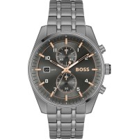 часовник,бижутерия,часовници,boss,men's,skytraveller,44mm,chronograph,water,resistant,analogue,quartz,watch,grey,silver
