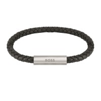 бижутерия,аксесоари,на,разпродажба,boss,men's,braided,bracelet,leather,black