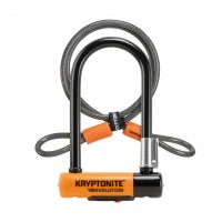 kryptonite,evolution,mini,7,u,lock,with,4,foot,cable,and,flexframe,bracket,sold,secure,gold,black,orange