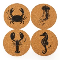 аксесоари,на,разпродажба,biba,biba,cork,coaster,set,of,4,under,the,sea