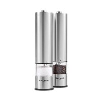 salter,electric,salt,pepper,mills,stainless,steel,silver