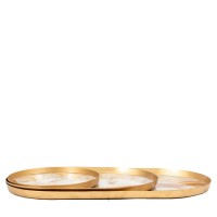 gallery,sahara,round,marbled,tray,(set,of,3),brown