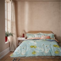 аксесоари,на,разпродажба,yvonne,ellen,sister,swans,duvet,cover,set,aqua