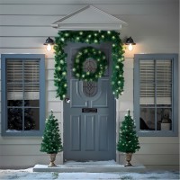 коледни,опаковки,и,декорации,the,spirit,of,christmas,4pc,pre,lit,wreath,set,54,green,one,size,green