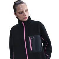 дамска,поларена,блуза,дамски,полари,nike,women,s,sherpa,full,zip,fleece,top,black,pink
