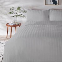 спално,бельо,и,комплекти,homelife,100pct.,cotton,stripe,sateen,duvet,set,silver