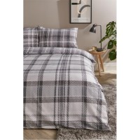 спално,бельо,и,комплекти,homelife,brushed,microfibre,check,duvet,set,grey