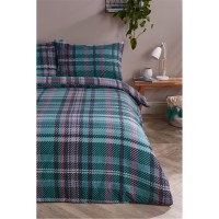 спално,бельо,и,комплекти,homelife,brushed,microfibre,check,duvet,set,teal