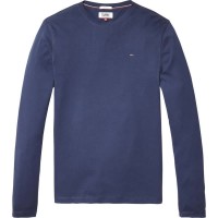 тениска,мъжки,тениски,tommy,jeans,original,ribbed,organic,cotton,long,sleeve,t,shirt,black,iris,(blue)